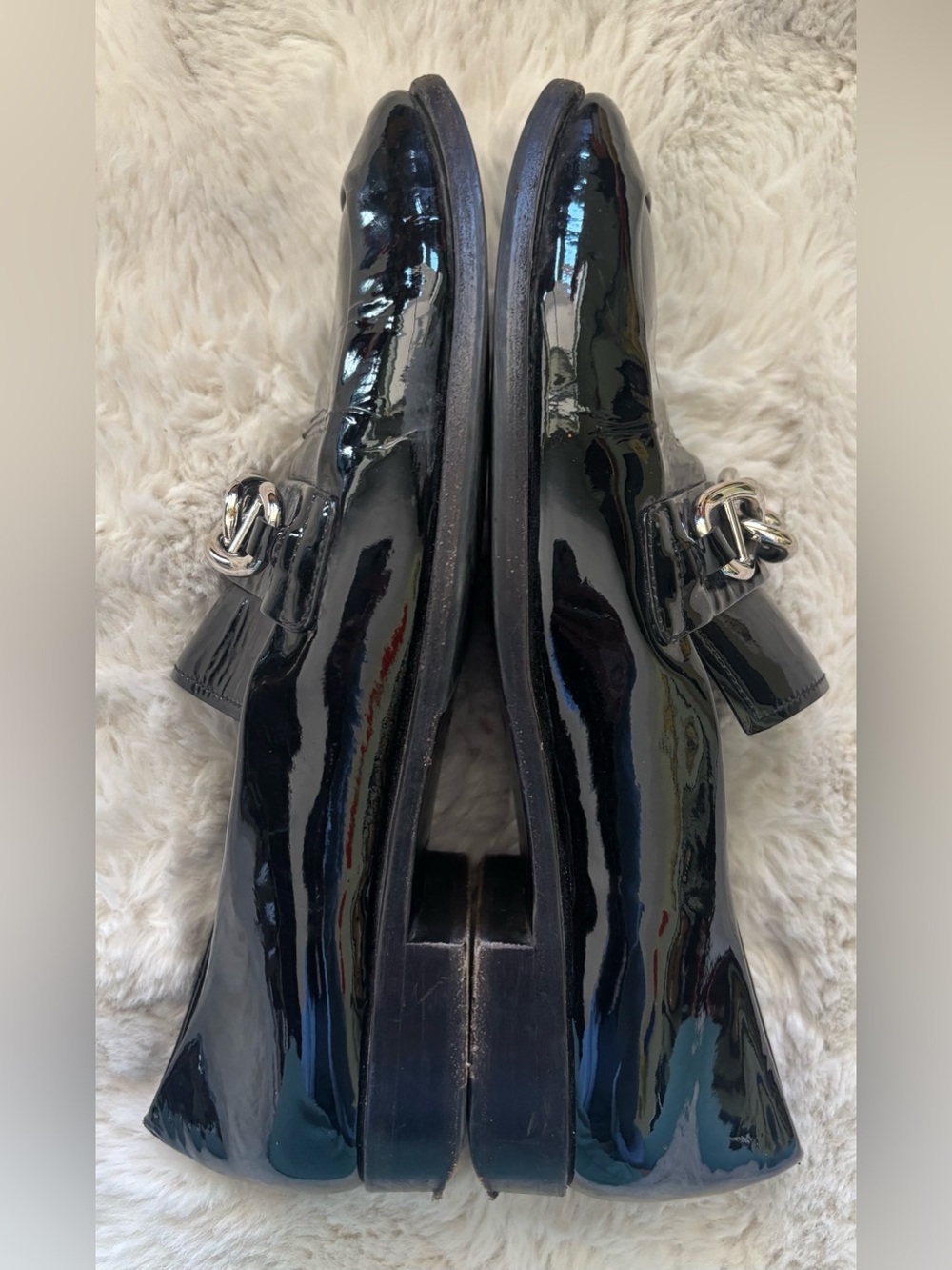 Prada Patent Leather Chain Loafer in Black w/Duster Bags Size: EU 38 OR US 7.5 - Picture 8 of 9
